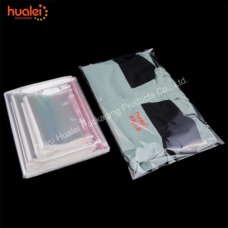 2024 Custom Printing Transparent Self Adhesive Seal Oppbag Packing BOPP PP Opp Cellophane Cello Plastic Bag For Clothing Garment