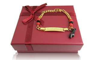 Pulsera de Azabache para Bebé, Pulsera de Identificación Personalizada con Nombre de Bebé - Product Image 6