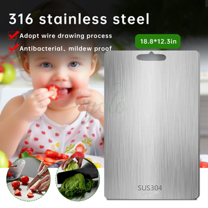 Ensemble de 3 planches <span class=keywords><strong>à</strong></span> <span class=keywords><strong>découper</strong></span> rectangulaires en acier inoxydable de haute qualité en titane pur Ensemble de 3 pour cuisine restaurant Nouveau - Product Image 5