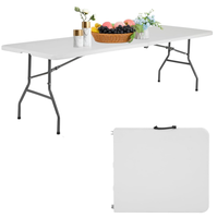 Table de pliage en plastique rectangulaire HDPE de haute qualité de 6 pieds pour mariage en plein air