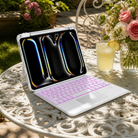 Nouvel étui clavier sans fil BT rotatif à 360 degrés avec rétroéclairage 7-RGB et pavé tactile multipoint pour iPad Pro 13" M5/M4