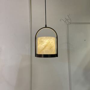 <span class=keywords><strong>Suspension</strong></span> minimaliste Seeky de style oriental en métal, luminaire fin avec abat-jour en onyx pour salle de thé - Product Image 2