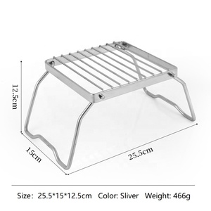 Folding Backpacking Camping Stove <b>Oven</b> BBQ <b>Grill</b> Rack Stand Rack Stainless Steel Folding Camping Barbecue - Product Image 2