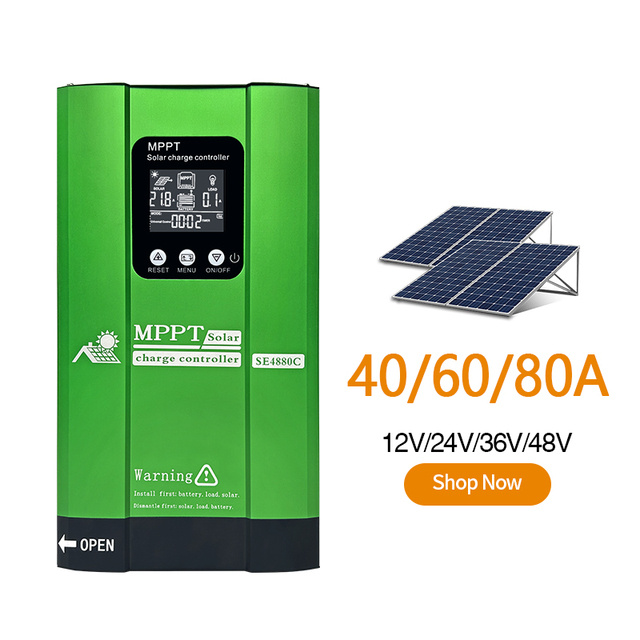 aluminum material mppt Solar Charge Controller 12V 24V 36V 48V Auto mppt Charge Controller 80A 60A 40A mptt Solar controller