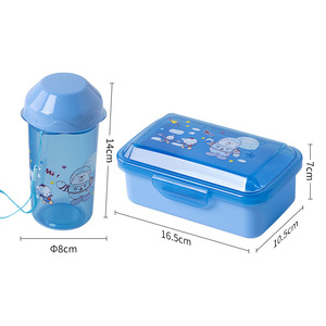 Ensemble boîte à lunch My Melody pour enfants avec gourde, design cartoon, boîte repas rectangulaire en plastique avec couvercle pour enfants - Product Image 5