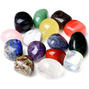 Gravier d'agate naturel coloré 15-25mm <span class=keywords><strong>pierre</strong></span> dégringolée irrégulière avec des formes géométriques de jeu de couleur démagnétisant l'ornement décoratif - Product Image 6