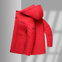 Veste d'hiver imperméable et rembourrée à capuche pour homme, style streetwear, épaisse, avec fermeture éclair longue, réversible, service OEM