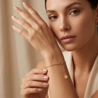 Bracelet chaîne ajustable unisexe en acier inoxydable plaqué or, classique et tendance, cadeau, accessoire de mode pour usage quotidien