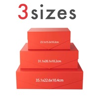 Boîte cadeau de luxe rouge brillante personnalisée, prête à être expédiée, emballage pliable, boîte cadeau en papier magnétique pour Noël, Nouvel An