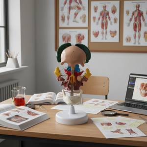 Modèle pédagogique coloré de démontage ostéopathique simulé - Modèle coloré de segmentation des os du crâne pour l'enseignement de l'anatomie - Product Image 5