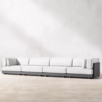 Grand canapé de jardin de luxe moderne en aluminium en forme de U canapé modulaire sectionnel pour hôtel villa pont yacht 5 étoiles