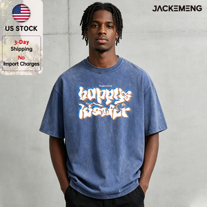 Camiseta Oversize con Fuente Blanca de Doble Línea y Efecto de Borde de Color Arcoíris RGB, con Pequeño Logotipo de Marca en la Parte Superior, Stock en EE. UU., Venta al por Mayor - Product Image 1