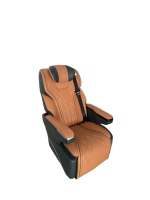 Siège de Capitaine Luxe Orange et Noir, Pivotant et Inclinable, avec Repose-Pieds Électrique, Massage, Ventilation, Chauffage et USB pour Van, MPV, VR et Modification Automobile