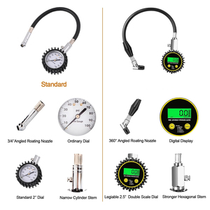 대형 스템 아날로그 디지털 LCD 기계식 타이어 공기압 디플레이터 게이지 자동차 트럭 자전거 - Product Image 3