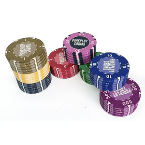 קזינו מותאם אישית דלוקס uv אנטי-מזויפת צ 'יפס פוקר 39 מ מ "מ לוגו אישי פוקר חדר הימורים אסימוני משחק - Product Image 3