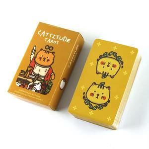 Fabrika doğrudan özel çapraz sınır <span class=keywords><strong>Tarot</strong></span> için Meow Oracle PVC kart baskılı ahşap iskambil kartları ile özel Logo - Product Image 1