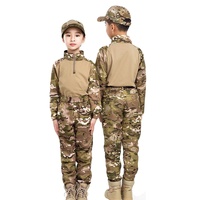 Combinaisons tactiques pour enfants, camouflage Multicam, uniformes de jeux tactiques CS, sweat-shirts, ensembles d'entraînement et de chasse à manches courtes pour enfants, costumes K44