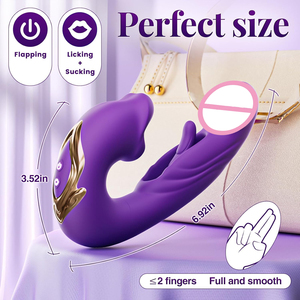Vibratore Dildo 3 in 1 per Donne, Stimolatore Linguale, Pulsante e Ondulante per Punto <span class=keywords><strong>G</strong></span>, Giocattoli Sessuali per Donne, Masturbatore Femminile per Adulti - Product Image 3