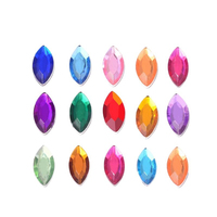 Strass en acrylique de haute qualité en forme de marquise à fond plat pour vêtements et confection, vente en gros