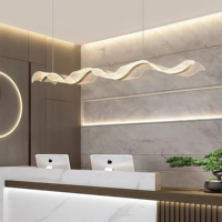 Lustre JYLIGHTING de style nordique, élégant, en forme de vague, en résine plastique transparente, de luxe, pour table à manger, comptoir, décoration contemporaine pour la maison