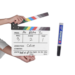 อะคริลิคพลาสติกกรรมการภาพยนตร์ Clapboard ตัดฉากการกระทำ Clapper คณะกรรมการกระดานชนวนด้วยไม้สี - Product Image 6