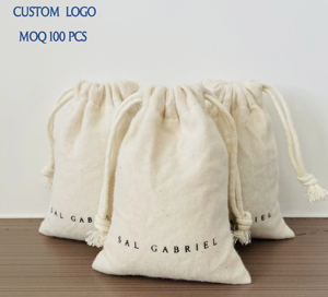 Bolsa de Algodón Orgánico con Cordón, Estampado Floral Pequeño, Bolsa de Franela Suave para Joyas, Anillos, Relojes, Embalaje de Regalo Reciclable - Product Image 1