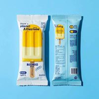Sachet à fond plat personnalisé avec logo pour emballage de crème glacée, bâtonnets glacés, chewing-gum et gelée, triple couche, étanche à l'humidité, en Mylar, vente chaude