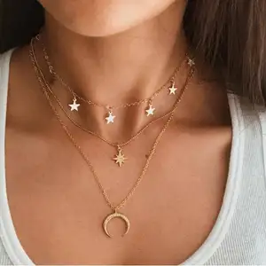Letter Cross Lock Key Pendant Necklace Set Women Fashion Jewelry for Gifts Gold Custom Logo Necklaces 18K Gold Plated Alloy