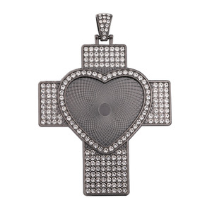 30Mm Tim Chữ Thập Vòng Cổ Mặt Dây Chuyền Thủy Tinh Dây Chuyền Mặt Dây Khoảng Trống Cho Đồ Trang Sức Bộ Nhớ Ảnh - Product Image 4