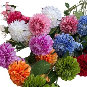 Fleurs de chrysanthème artificielles, couleurs mélangées, en soie, décorations de mariage réalistes - Product Image 2