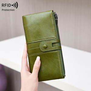 Ví da PU đựng tiền mặt, ví nữ, ngăn chặn RFID, đựng sổ séc, thẻ tín dụng, ví dài bằng da - Product Image 2