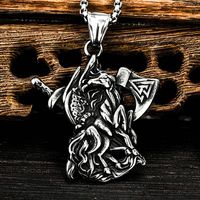 Pendentif hache et épée viking nordique en acier inoxydable, pendentif cheval, bijoux scandinaves