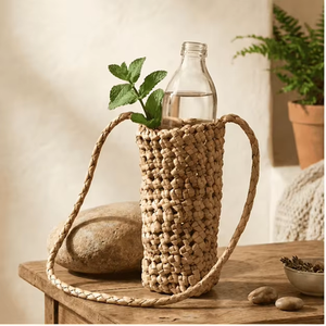Correa Portabotellas de Bambú Tejido, Personalizada, con Asa para el Hombro, Aspecto Natural, para Uso Diario y Regalos - Product Image 3