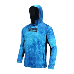 Fishing Hoodie 2023 Hot Sale OEM Sublimation Printing Quick Dry Fishing Hoodie UPF 50 ++