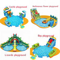 Parc aquatique gonflable commercial Octopus Elephant Fish Dinosaur Castle Bay Resort Aquarium Squid avec toboggan et piscine, matériel de location pour enfants