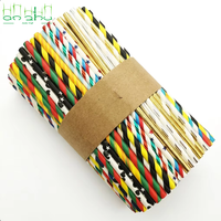 Pailles en papier imprimées colorées, tailles assorties, pailles à boire durables pour jus, sodas, smoothies, cafés, restaurants et fêtes