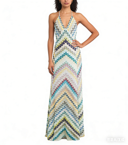 Women's Print <b>Spaghetti</b> <b>Strap</b> Maxi Dress - Crisscross Back Halter Gown Dresses Fashion - Product Image 6