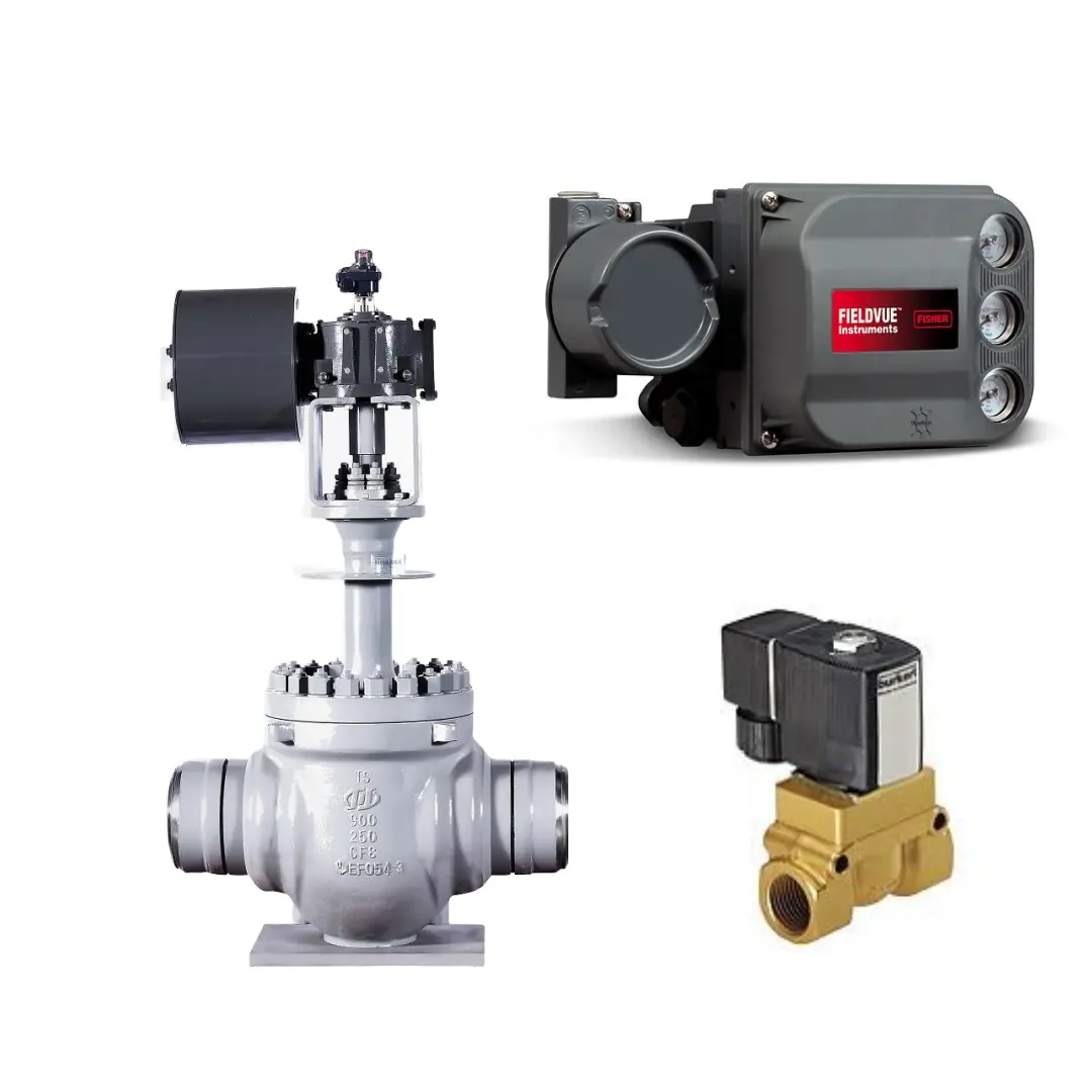 Samson 3372 actuator Control Valve with FISHER DVC6200 Smart Valve Positioner and Burkert Type 5404 Solenoid Valve
