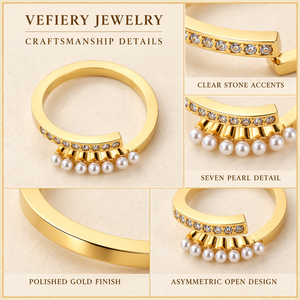 Wholesale Gold Beaded Edge Minimalist Stainless <b>Steel</b> Band <b>Ring</b> for Women - Product Image 4