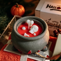 Cadeaux originaux en gros, décorations pour la maison, ornements, bougies parfumées à la cire de soja, décorations d'Halloween, bougies aromatiques en forme de chaudron de sorcière