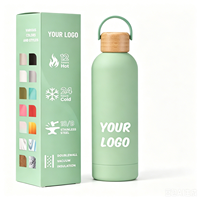 Bouteille isotherme portable en acier inoxydable à double paroi sous vide, 500 ml, classique, pour le sport et le camping