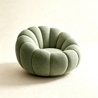 Fauteuil inclinable en fausse fourrure de mouton, couleur crème, canapé ergonomique en forme de citrouille, mobilier moderne pour petit appartement