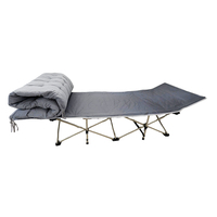 Lit pliant inclinable avec matelas, cadre en acier, design moderne, lit de camping portable pour l'extérieur, M01039