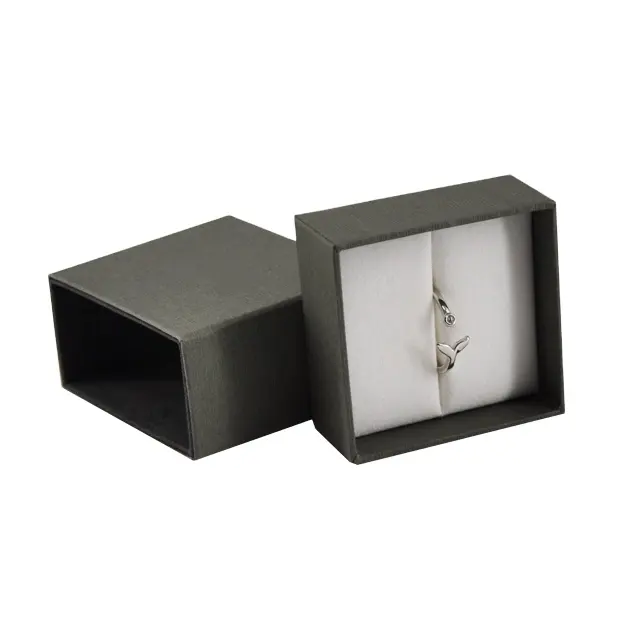 Abotoadura preta pequena artesanato presente, colar anel de presente pulseira de papel caixa de jóias para embalagem