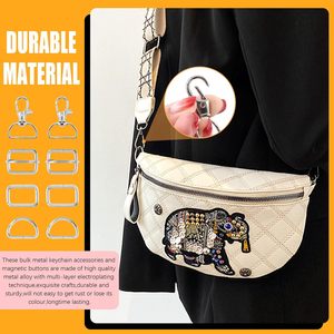 ชุดอุปกรณ์ทำกระเป๋าแบบครบชุด ประกอบด้วยห่วง D แบบหมุน ตะขอเกี่ยว ตัวล็อคแบบสไลด์ กระดุมแป๊ก - Product Image 4