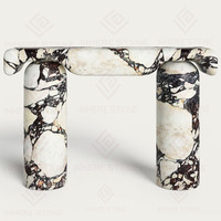 Table de console de style italien moderne, design luxueux, marbre naturel, travertin, pour la décoration intérieure de la maison et des hôtels