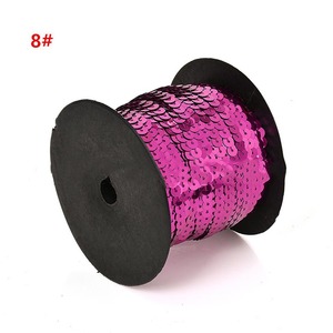 6mm 100y ropa artesanal PVC lentejuelas accesorios surtido colores disfraz vestido bolsa sombrero con cuentas encaje adornos redondo cordón plano lentejuelas - Product Image 6