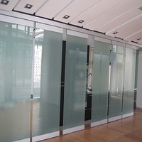 Frameless Sliding Folding Movable Glass Partition Wall for Offices