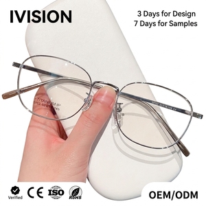 Montatura per Occhiali <span class=keywords><strong>Vintage</strong></span> in Metallo da Donna, Sottile con Bordo in Filo, Lenti Trasparenti, Pronta per Lenti da Vista, Ingrosso - Product Image 1