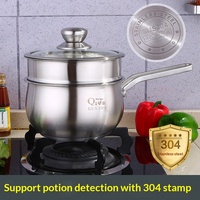 Marmite à soupe universelle en acier inoxydable 304, style chinois, double fond, épaissie, avec poignée unique, pour usage domestique